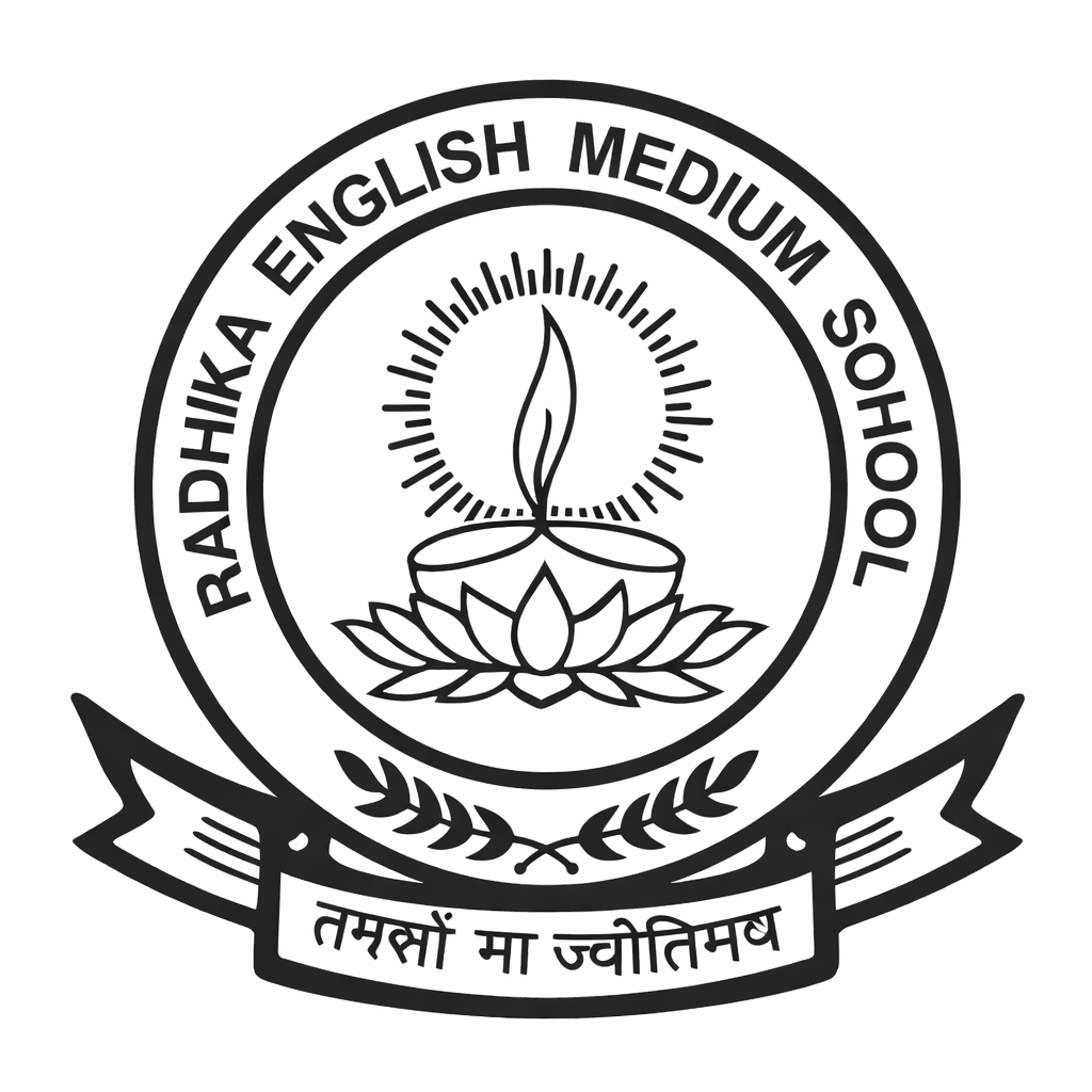 Radhika English Medium School, Andarsul logo